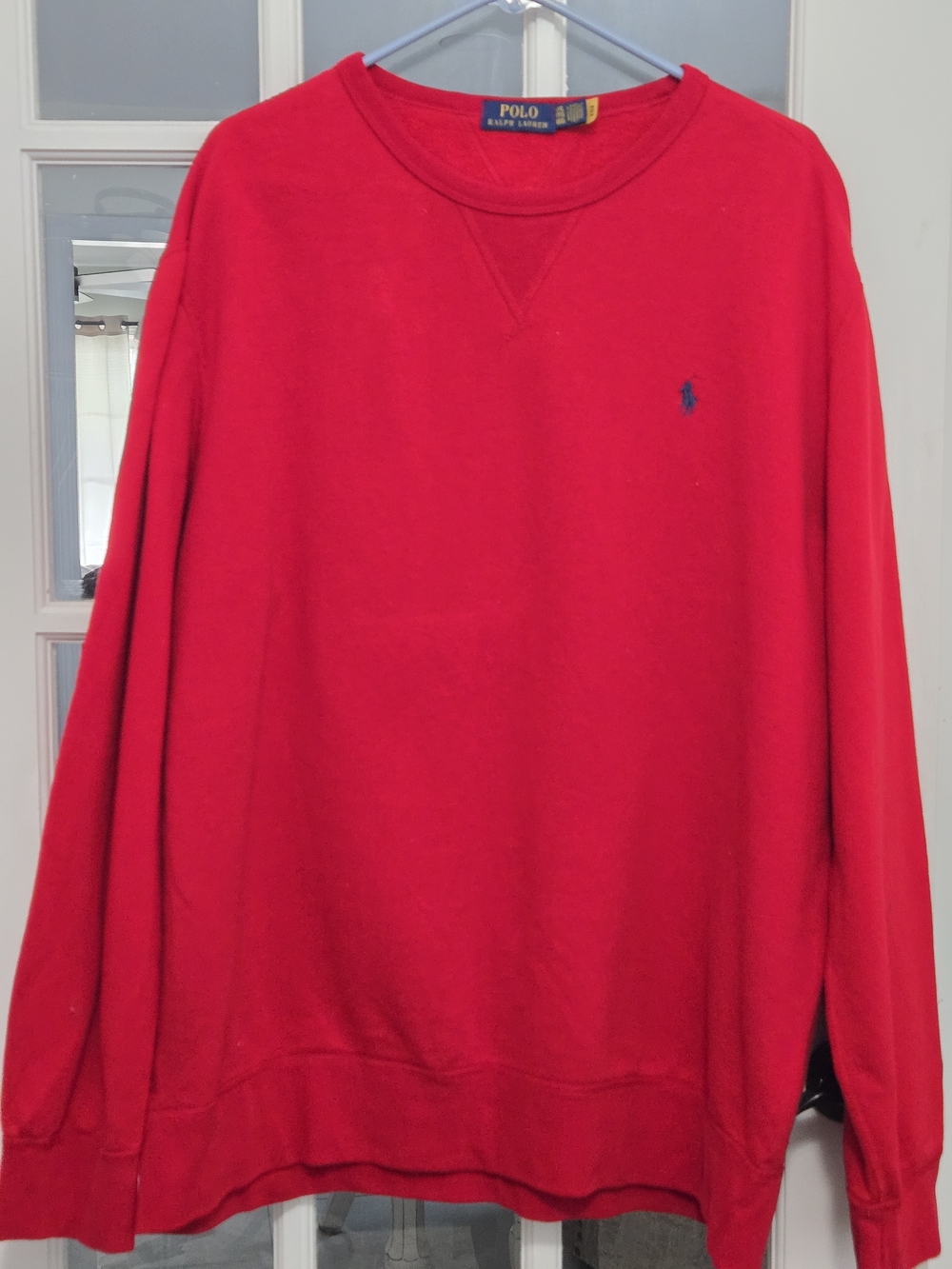 Ralph Lauren Red Crewneck Sweater with Navy Pony